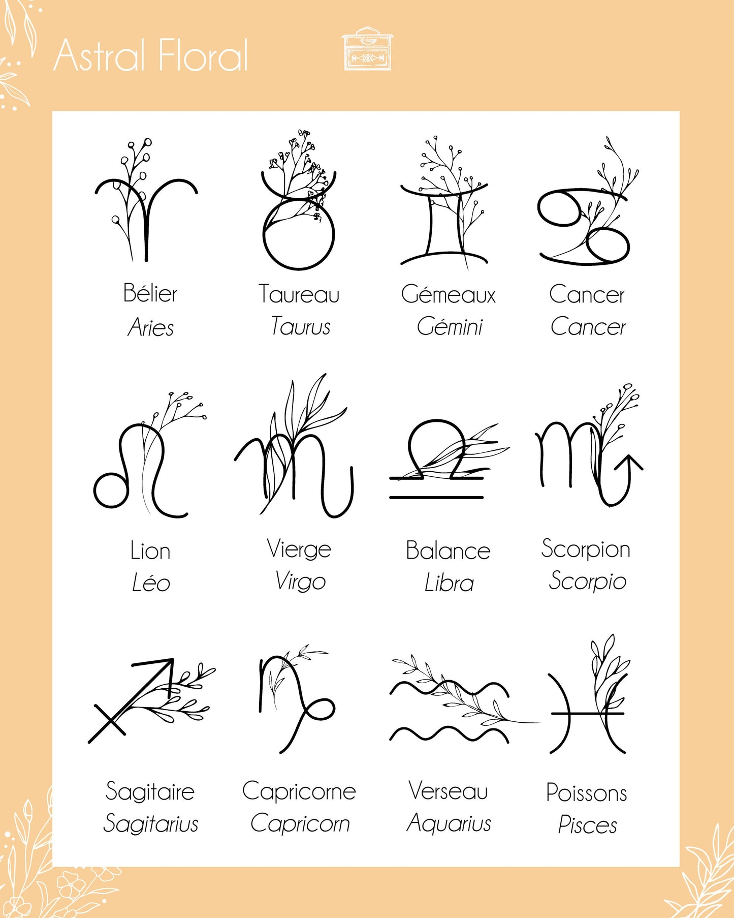 Collier signe du zodiaque et gravure, Collier personnalisé, Bijou maman, Marraine, Cadeau Naissance, Cadeau baptême, Cadeau anniversaire