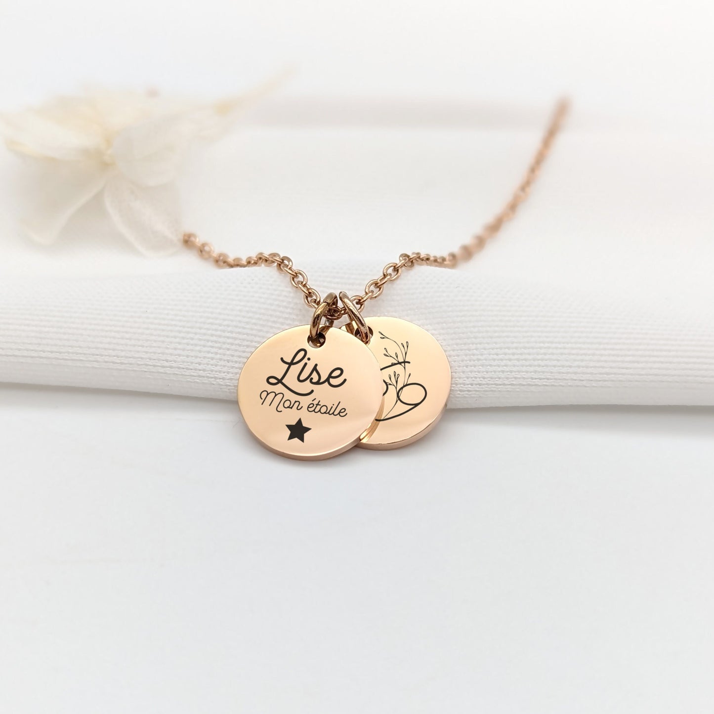 Collier signe du zodiaque et gravure, Collier personnalisé, Bijou maman, Marraine, Cadeau Naissance, Cadeau baptême, Cadeau anniversaire