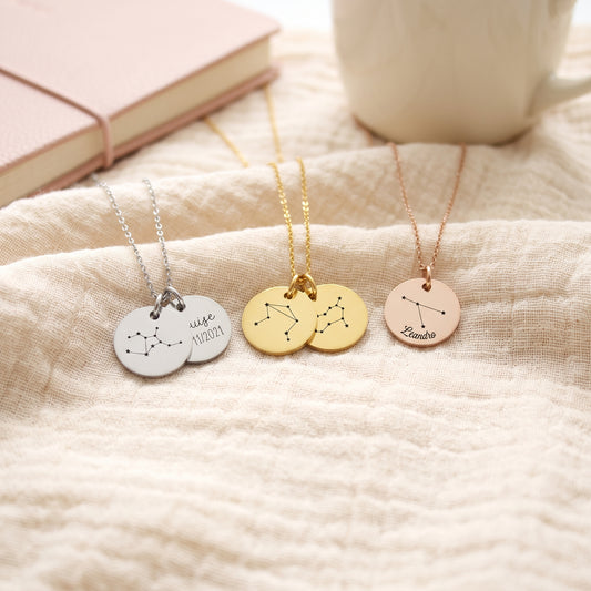 Collier Femme Personnalisé Acier Inoxydable & Constellation Gravée