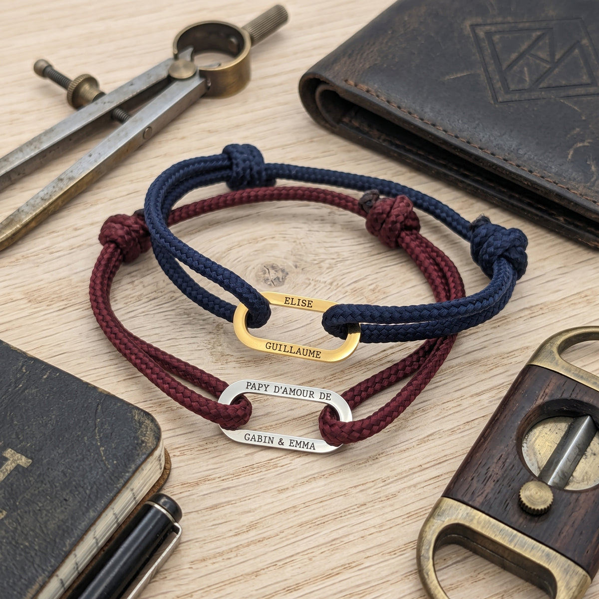 Bracelet Homme Personnalisé Paracorde & Médaille Acier Gravée