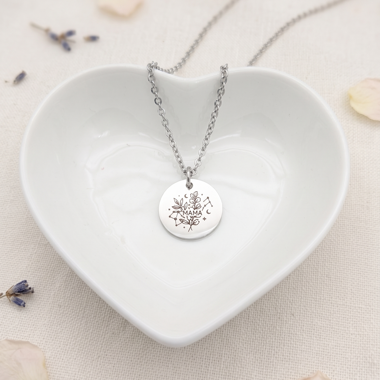 Collier personnalisé amulette florale Maman - collier fête des mères 2026