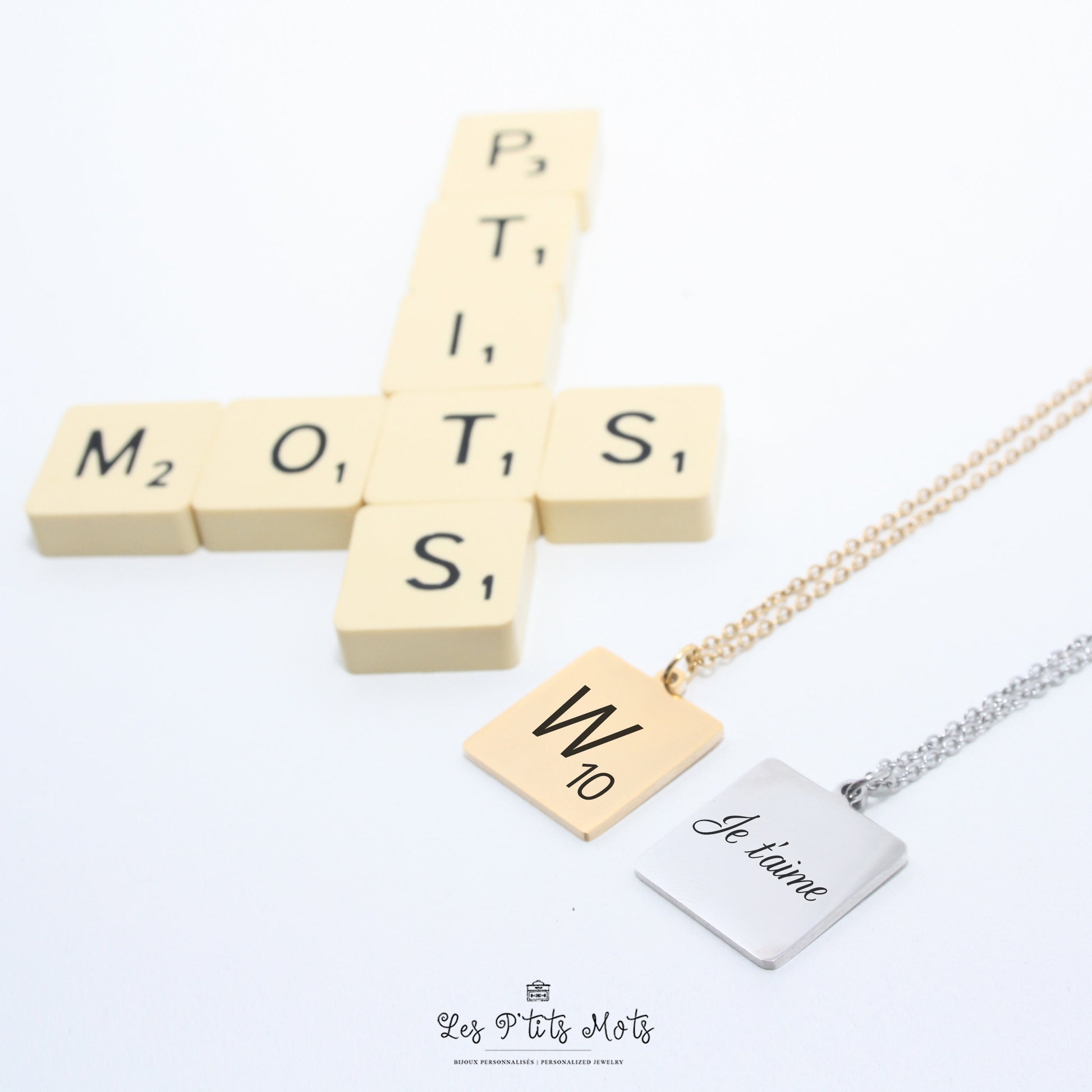 Collier Personnalisé Lettre Scrabble - Idée cadeau personnalisé, Cadeau Maman , Collier prénom, Cadeau Mamie, Cadeau fête des mères
