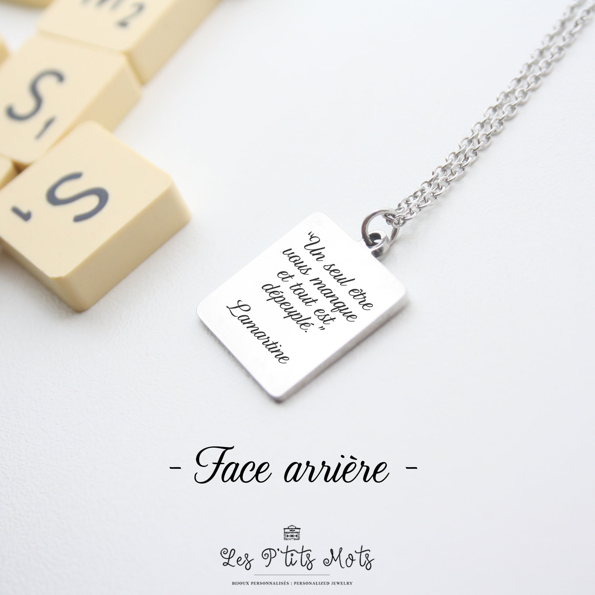 Collier Personnalisé Lettre Scrabble - Idée cadeau personnalisé, Cadeau Maman , Collier prénom, Cadeau Mamie, Cadeau fête des mères