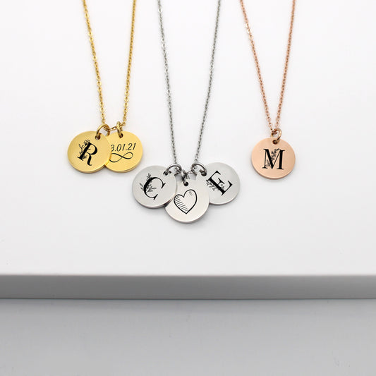 Collier initiale florale - Collier personnalisé femme, Collier maman, Marraine, Cadeau fête mères, Cadeau Demoiselle d'honneur personnalisé