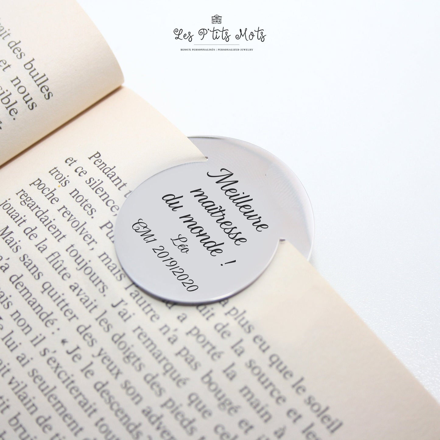 Marque-pages personnalisé clip - cadeau personnalisé amateur livres, cadeau maîtresse, cadeau maître, cadeau Noël personnalisé