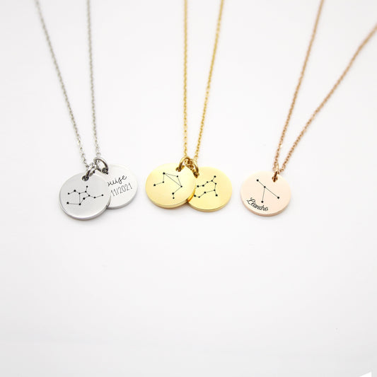 Collier personnalisable avec constellation à graver • Collier personnalisé femme, Cadeau maman, marraine, Cadeau naissance