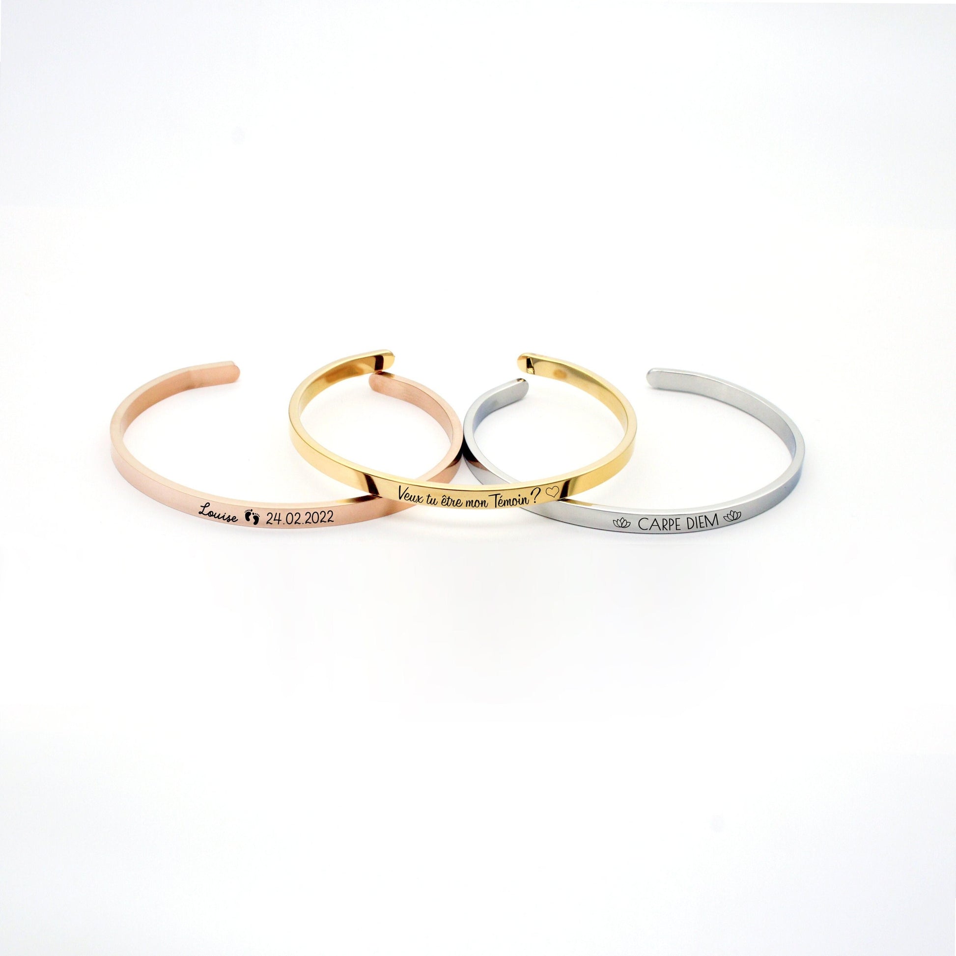 Bracelet Jonc à personnaliser avec gravure , Bracelet jonc maman, Cadeau Marraine, Bijou demoiselle d'honneur, Cadeau EVJF, Cadeau naissance