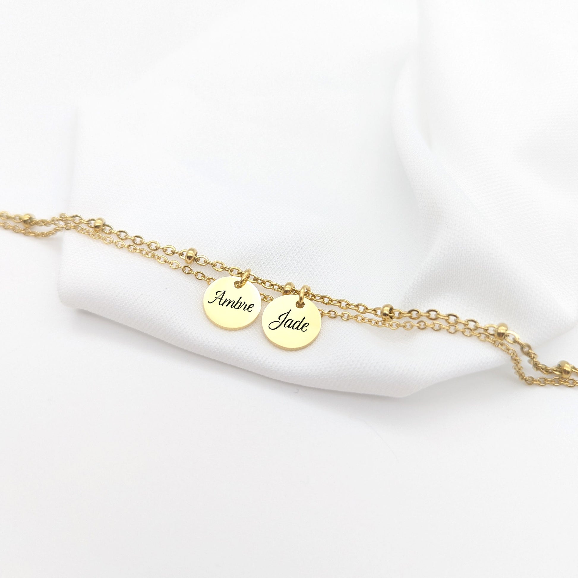 Bracelet Personnalisé acier inoxydable, bijou Maman, Bracelet Marraine, Cadeau fête des mères, Cadeau naissance, Cadeau Demoiselle d'honneur