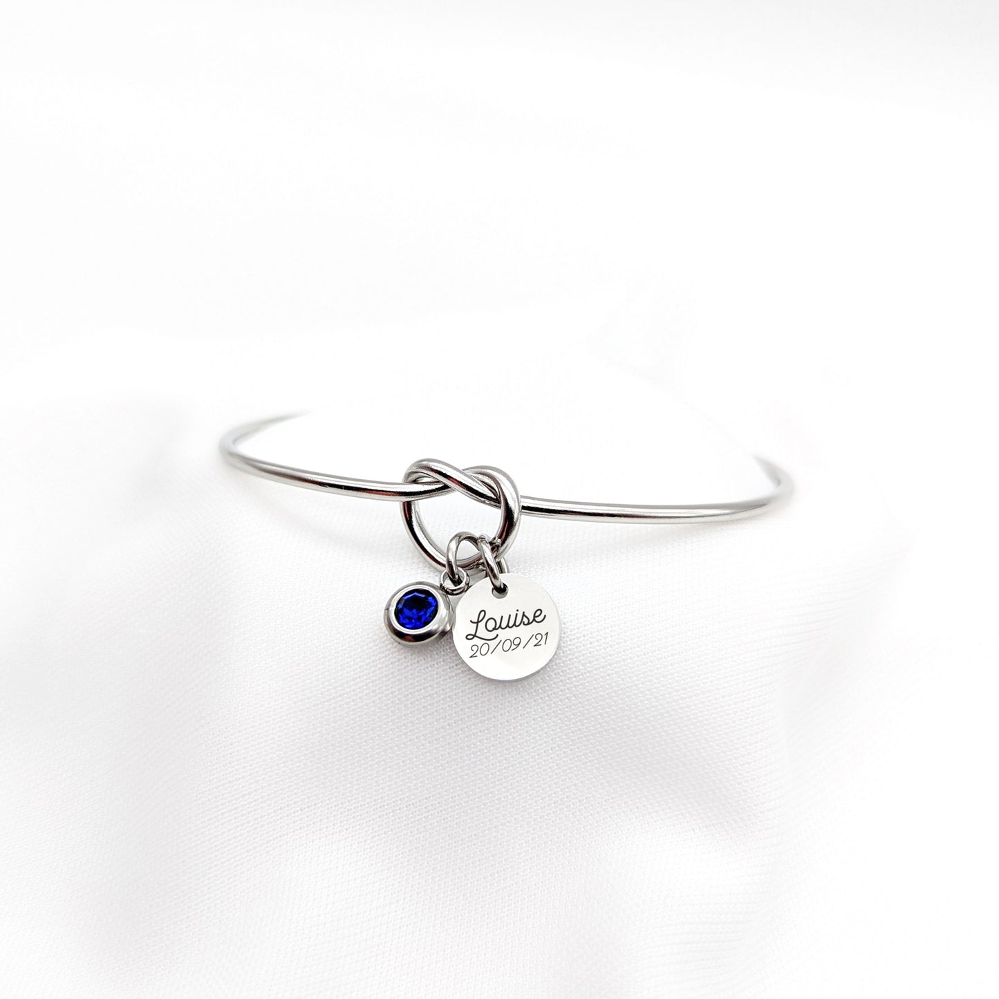 Bracelet jonc personnalisé avec pierre de naissance • Bracelet personnalisable maman, Marraine, Cadeau naissance, Cadeau Fête des mères