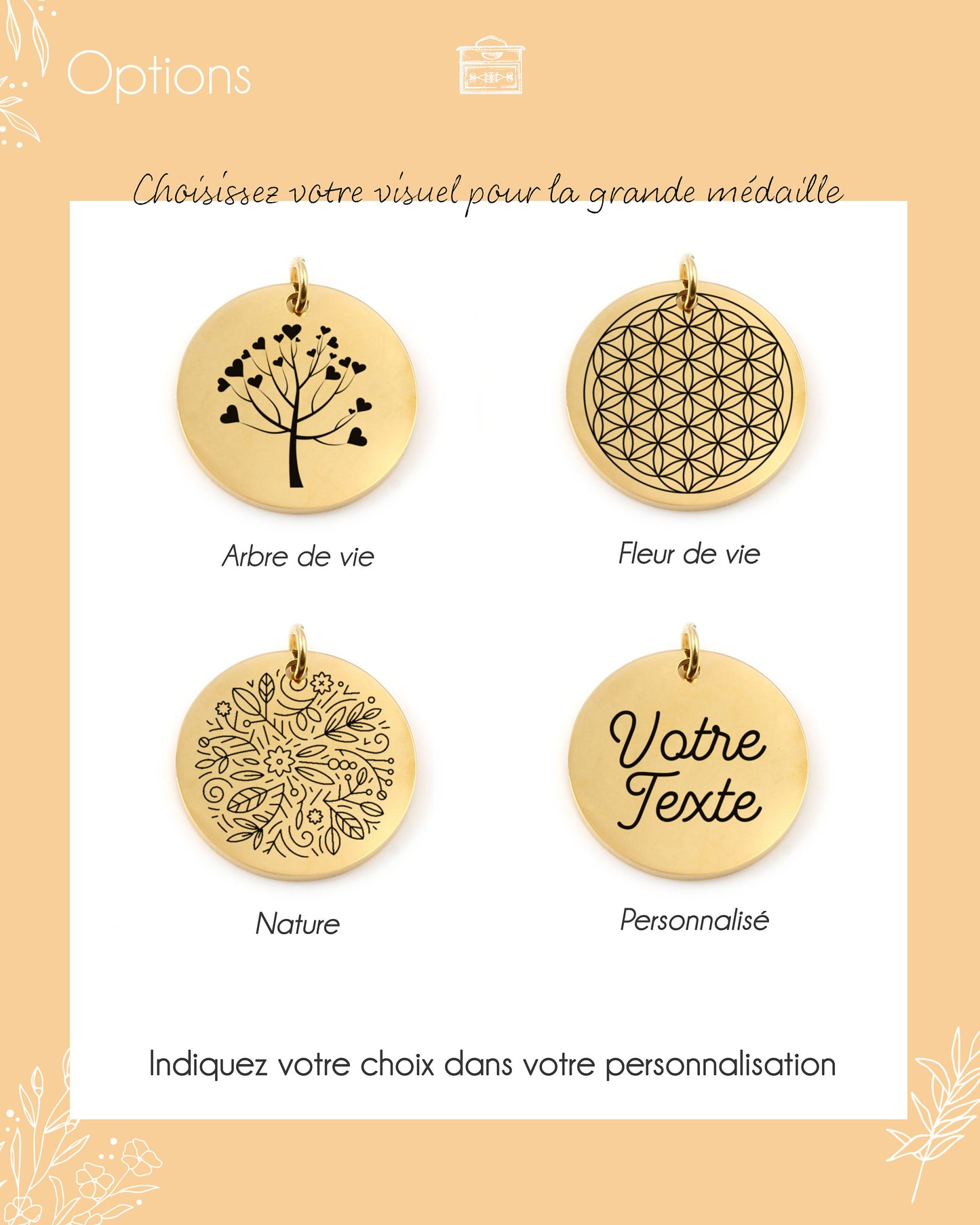 Collier Personnalisé Fleur de vie et médailles, Collier maman, Bijou Mamie, Collier Marraine, Cadeau fête des mères, Cadeau naissance