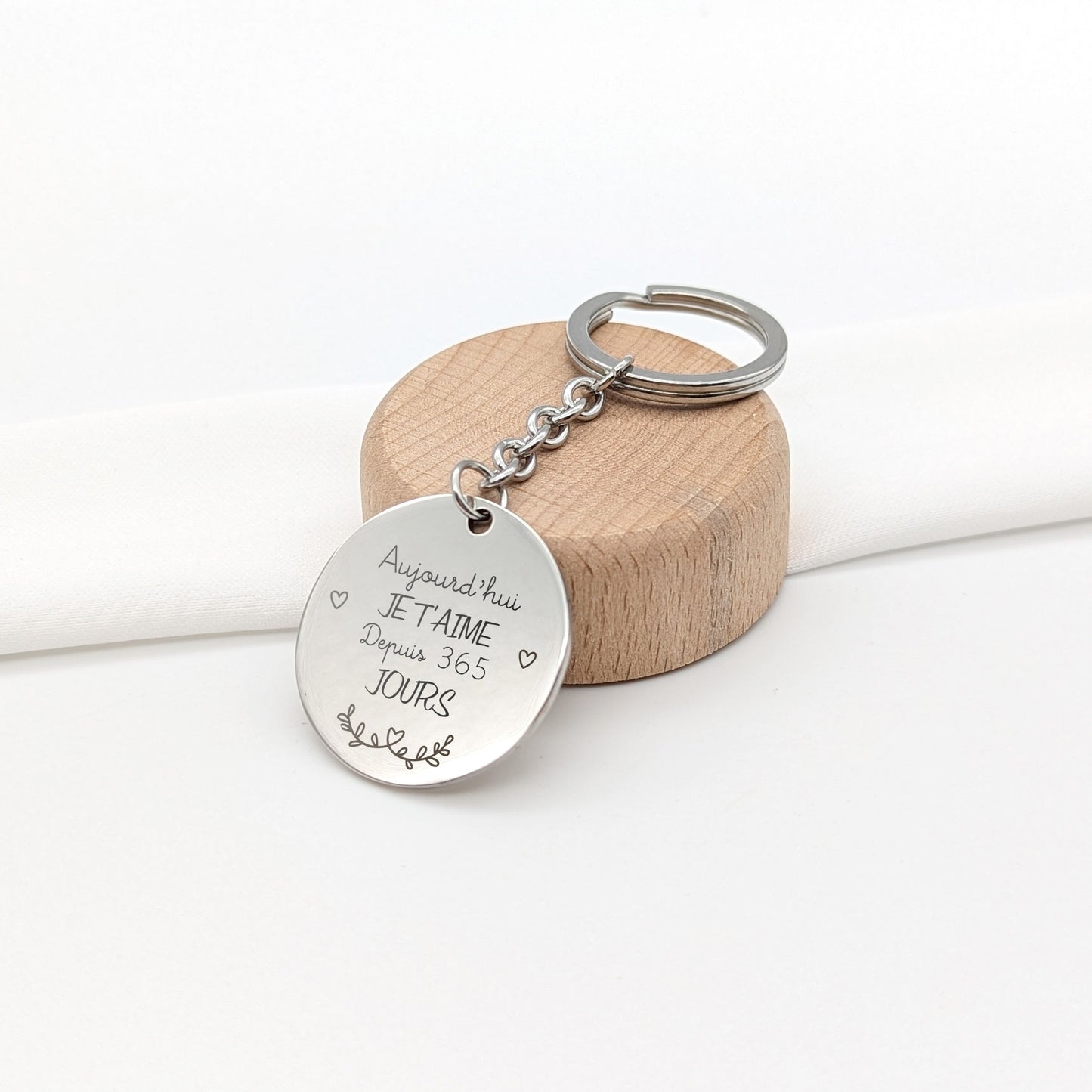 Porte-clés personnalisé couple avec date de rencontre, Cadeau Fête des mères, Cadeau Fête des pères, Cadeau anniversaire de mariage