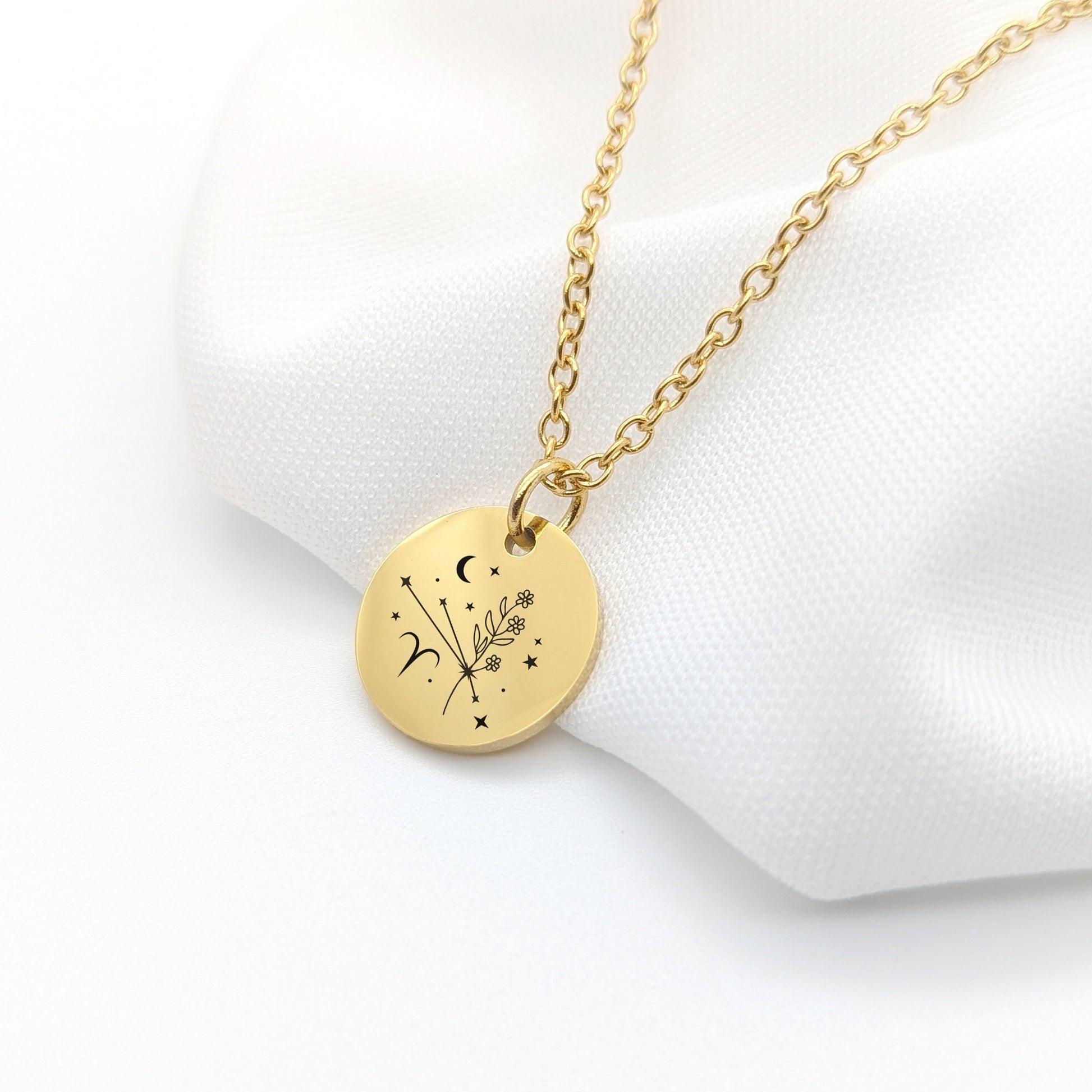 Collier acier inoxydable avec constellation fleurie, Bijou personnalisable femme, Bijou Maman, Marraine, Cadeau Fête des mères, Naissance
