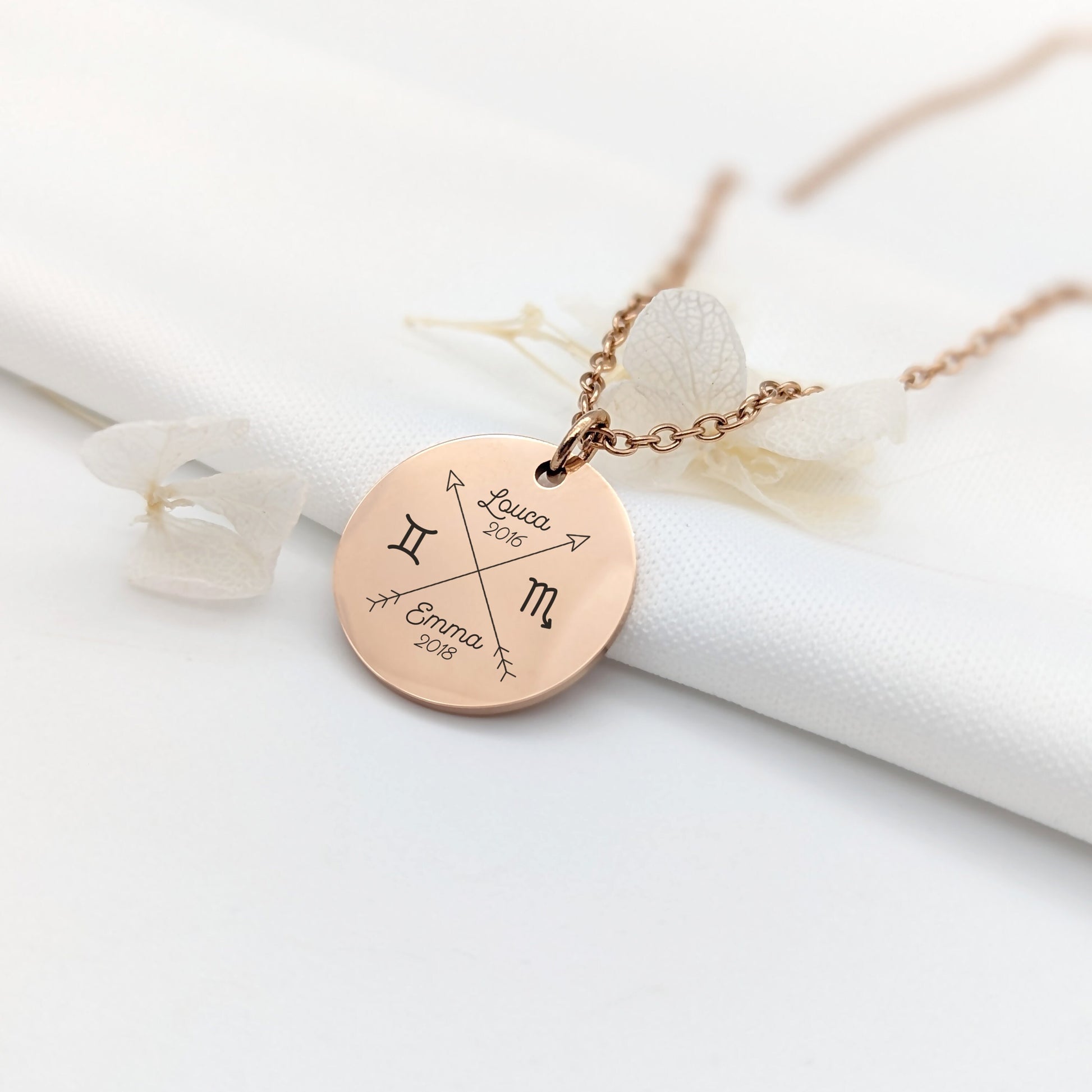 Collier personnalisé date symbolique et lieu rencontre, Cadeau pour maman, Cadeau date anniversaire, Cadeau naissance, Cadeau fête des mères