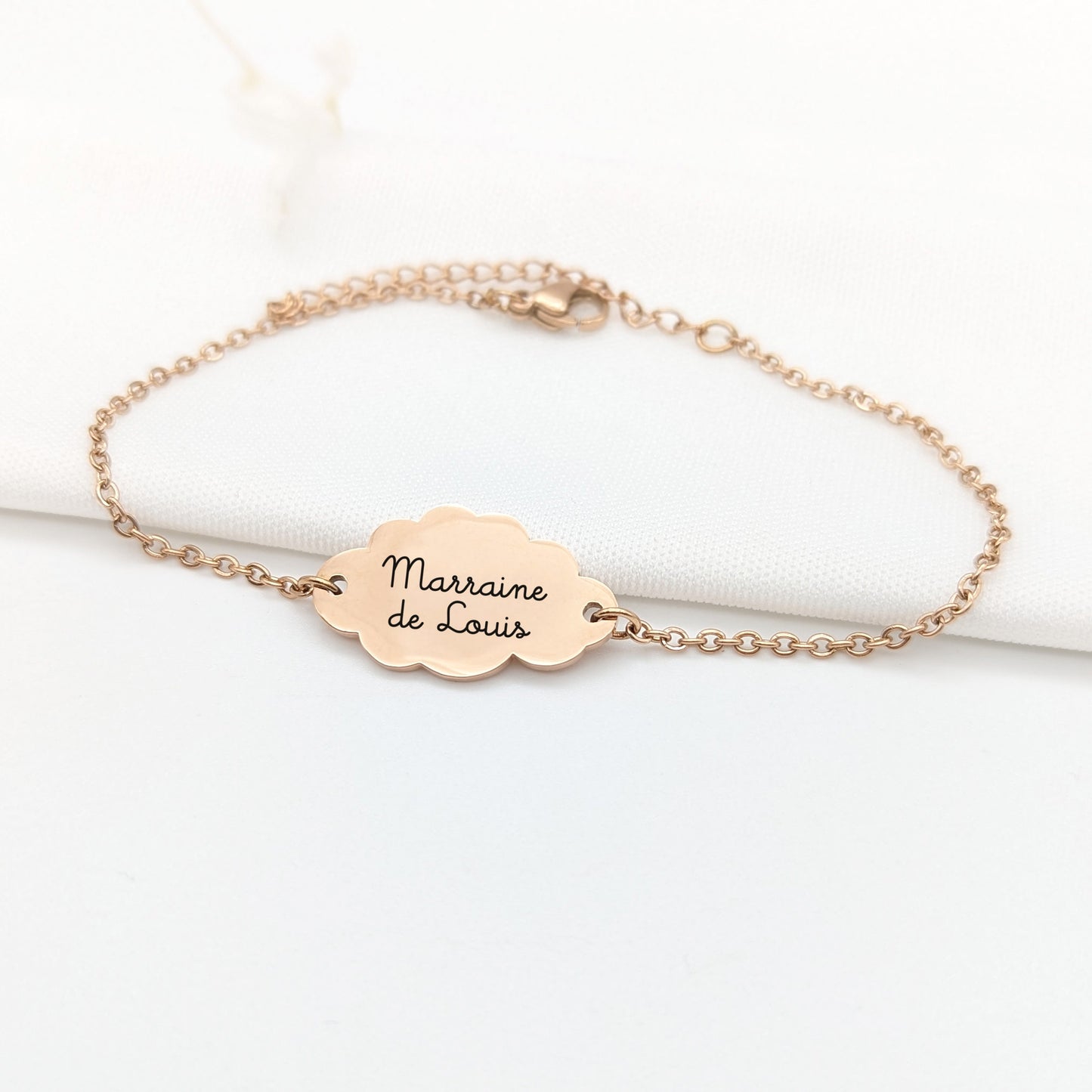 Bracelet nuage personnalisé, Bijou personnalisé prénom, Bracelet enfant, Cadeau filleule, Cadeau baptême, Bijou communion, bijou naissance