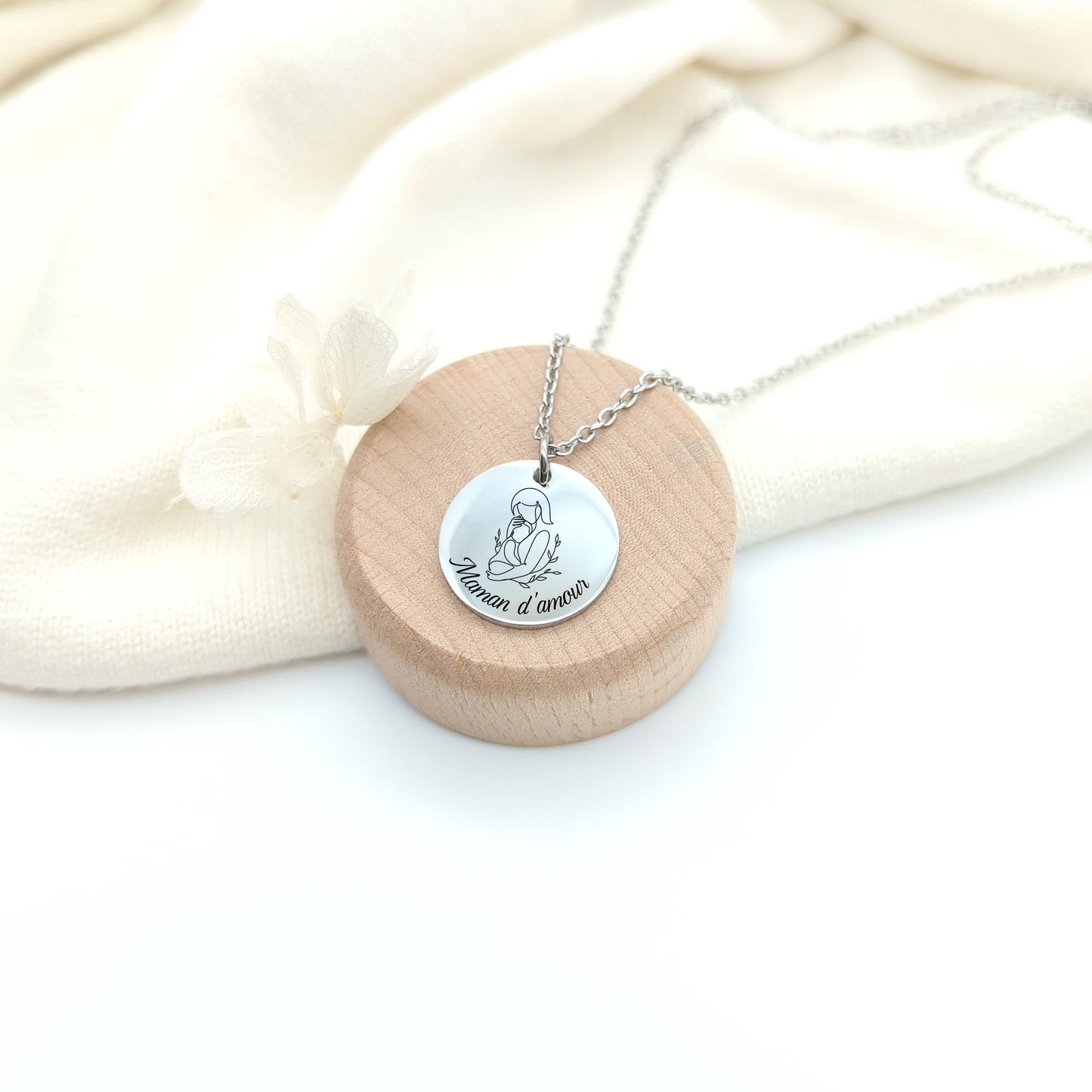 Collier personnalisé Maman et Enfant • Bijou Maman, Cadeau naissance, Collier deuil périnatal, Cadeau fête des mères, Collier prénom enfant
