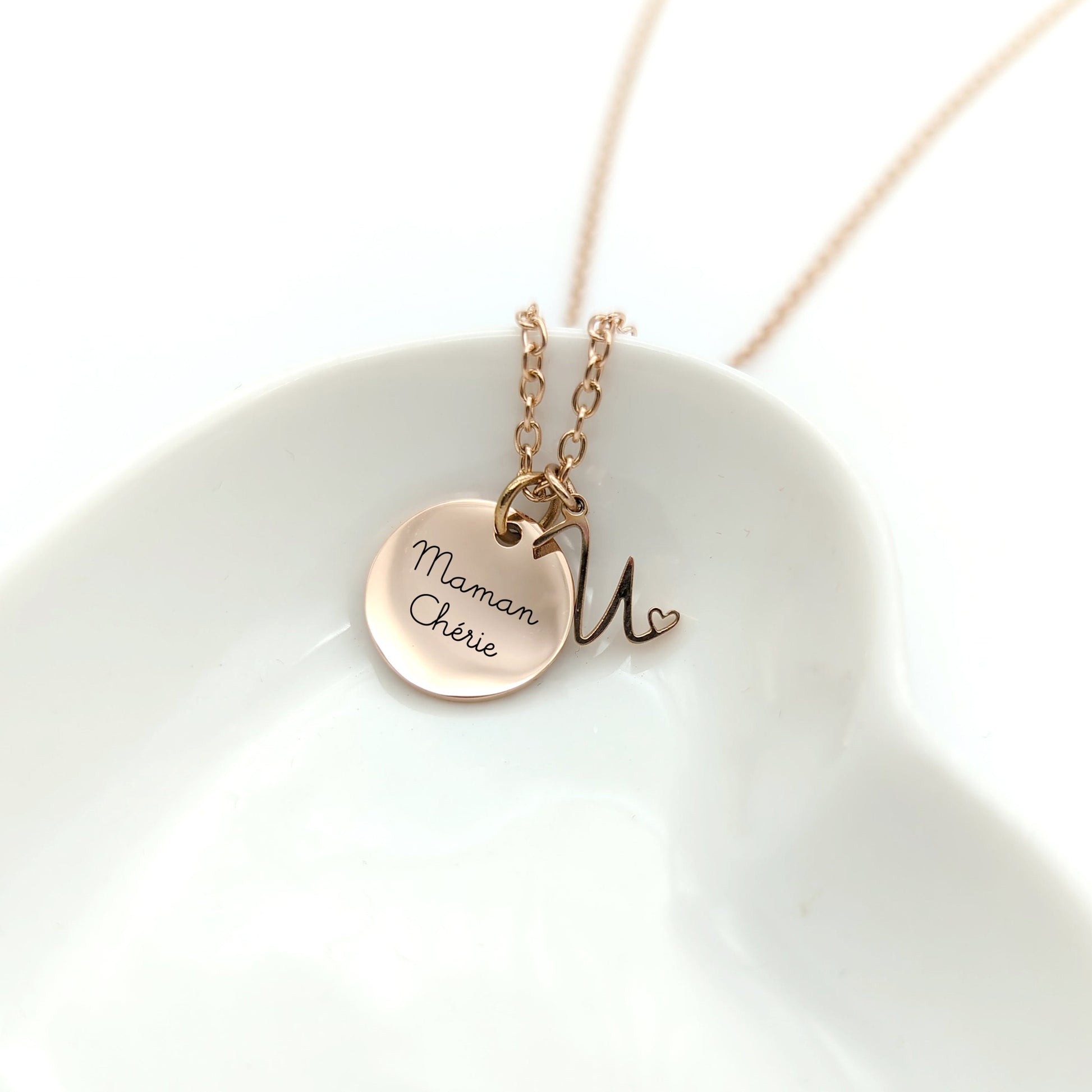 Collier personnalisé avec initiale, bijou maman, bijou marraine, Cadeau naissance, bijou personnalisé femme, Cadeau fête des mères