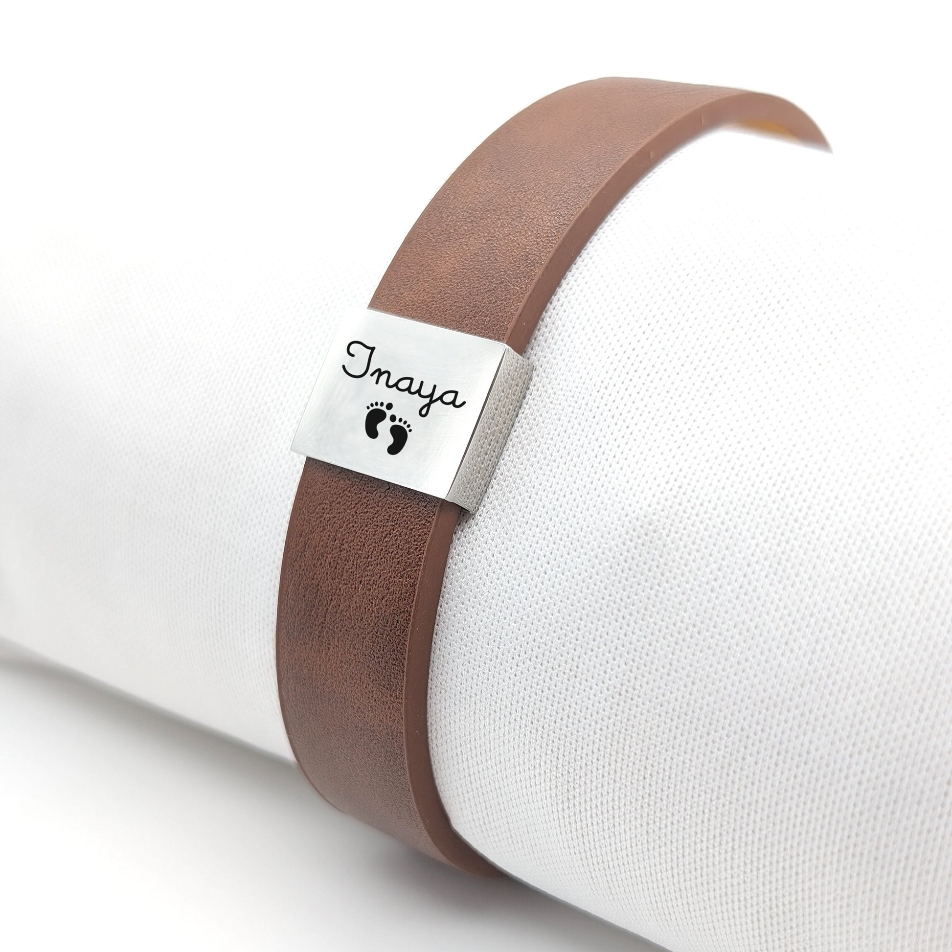 Bracelet personnalisé cuir pour homme - Bracelet Papa, Papy, Tonton, Cadeau parrain, Cadeau naissance, Cadeau baptême homme, Fête des pères