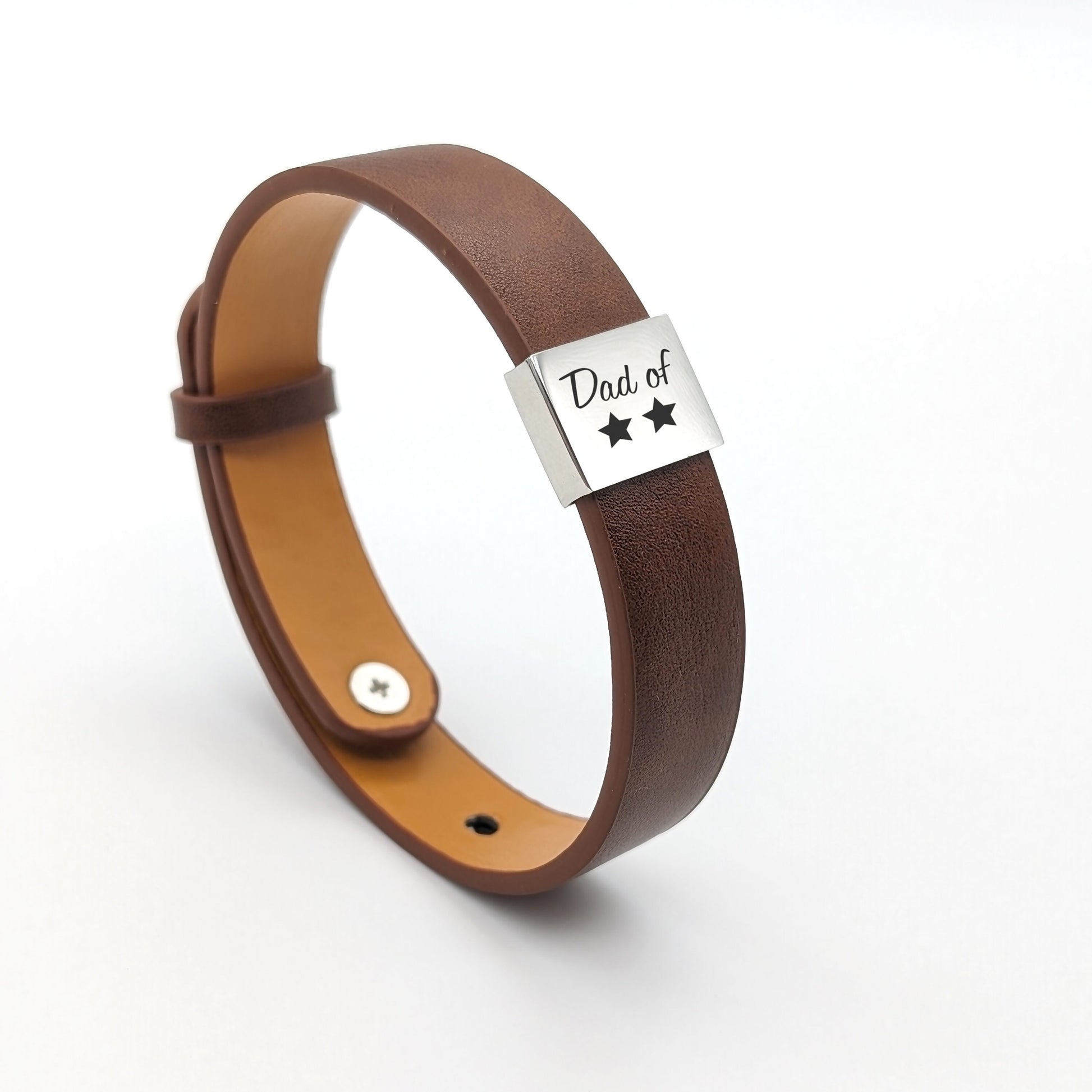 Bracelet personnalisé cuir pour homme - Bracelet Papa, Papy, Tonton, Cadeau parrain, Cadeau naissance, Cadeau baptême homme, Fête des pères
