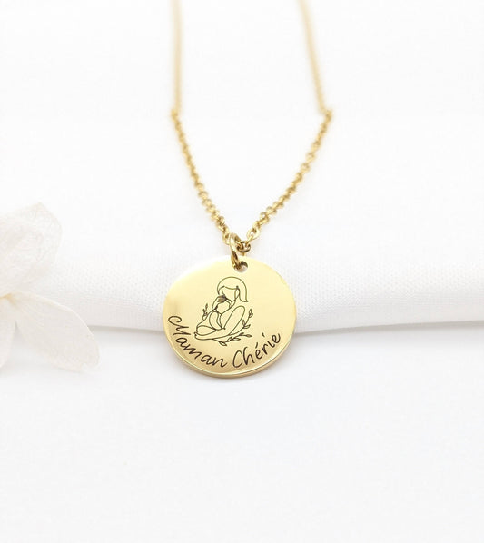 Collier personnalisé Maman et Enfant • Bijou Maman, Cadeau naissance, Collier deuil périnatal, Cadeau fête des mères, Collier prénom enfant